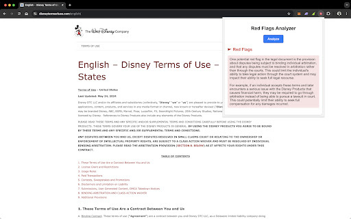 Legal RedFlag Detector - Chrome Extension